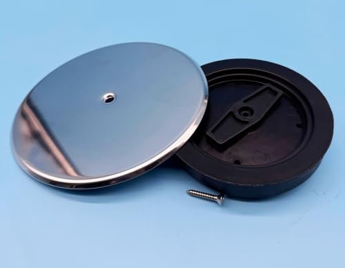 Tapa Bote Expansion con Embellecedor de Acero Inoxidable | Tapa de Bote Sifonico Baño | Tapa Acero Inoxidable Baño (90x115mm (Para Tuberia de 90mm))