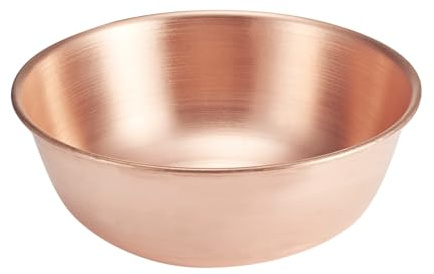 Purecopper - Cuenco redondo mediano de cobre sólido de 5.11 pulgadas, cuencos decorativos hechos a mano para servir, cuencos para alimentos, decoración, condimentos, sal y especias (1)