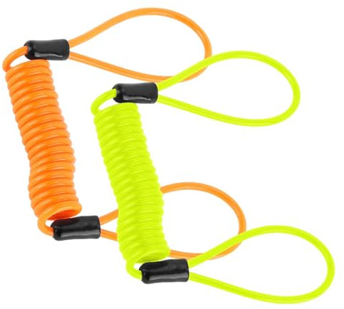 2PCS Disc Lock Reminder Cable, Motorcycle Disc Lock, Bright Coiled Disc Lock with Strong Visibility, Durable Steel Disc Lock Motorbike Accessory for Daily Commuting and Travel