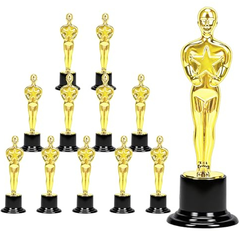 Meleager 12 Piezas Trofeos de Fútbol, Trofeos Estatua Personalizados, Trofeos Infantiles, Trofeos de Plástico para Premios, Eventos Deportivos Escolares, Competiciones, Regalos para Fiestas
