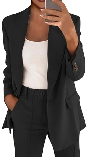 SCBFDI Tailleurs Femme Blazer Faire La Fête Manches Longues Oversize 2 | Vintage Automne Leger Colorée Deux Pieces