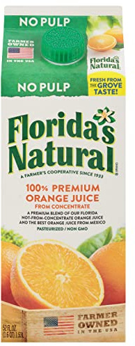 Florida's Natural, Orange Juice No Pulp, 52 Fl Oz
