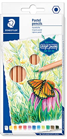 Staedtler Crayons pastel de haute qualité pour artistes, Effet velour sur les dessins, Étui carton avec 12 couleurs différentes assorties, 146P C12