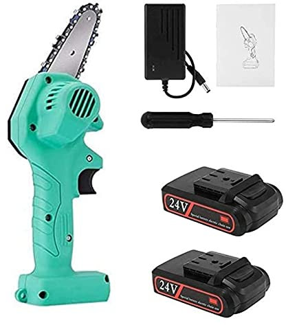 Mini motosierra de litio de corte de madera recargable, Mini motosierra eléctrica sin cable de 4 pulgadas, diseño de ergonomía, fácil de usar, herramienta de jardinería de cortador de ramas de madera
