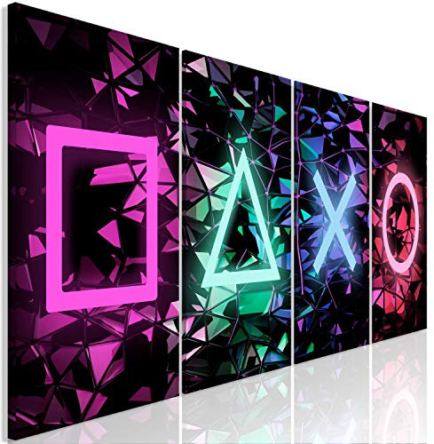 murando Cuadro Acústico para jugadores Consola 160x60 cm espuma acústica absorbe el sonido aislamiento lienzo de 4 piezas Decoración de Pared negro colorido i-A-0164-b-i