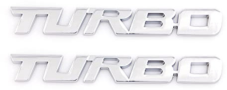 3D-Metall-Turbo-Emblem, Auto-Seitenkotflügel, Heckkoffer, Aufkleber, Turbo-Emblem, Ersatz für universelle Autos (Silber)