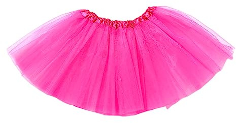 Girl Tutu Skirt 3-Layered Tulle Skirts for Little Girls Fluffy Ballet Dress Up for Party Halloween Costume,2-8 Years Old (Rose)