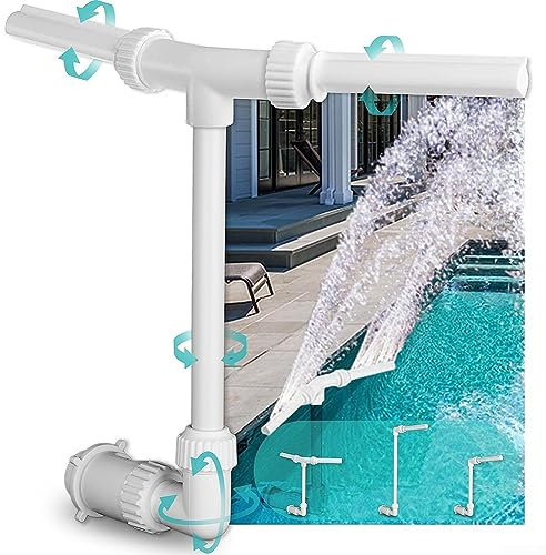 DAZZLEEX Fontana per piscina, spruzzatore per piscina, doppio getto, fontana a cascata, regolabile, per piscina, spa, giardino, all'aperto