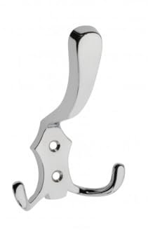 BRESKO 1-10 Stk Kleiderhaken Wandhaken Garderobenhaken Haken Halterung Garderobe Huthaken Türhaken Mantelhaken Wandgarderobe (Chrom glänzend, 1 Stück)