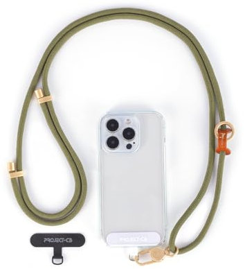 project-cb Cell Phone Lanyard 1,Tether Tab 2,Adjustable Crossbody Strap,Lanyards for Around the Neck,Rope Strap (Green-G)
