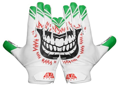 Exotic Sports Wide Receiver Football Gloves for Kids | Boys and Adults | Super Sticky Tacky Grip American Football Gloves (Small)