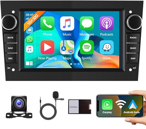 1+32G Android 13 Autoradio 2 Din für Opel Astra Antara Vectra Corsa Zafira Meriva Vivara Vivaro Carplay Android Auto Navi GPS WiFi 7 Zoll Autoradio mit Mirror LInk Bluetooth FM/RDS/DAB Rückfahrkamera
