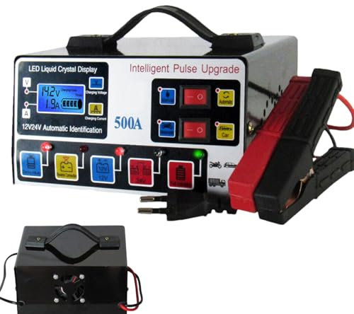 Cargador de batería para automóvil, Cargador de batería 12V Automotriz - Cargador de Coche rápido,Cargador de batería de 12V/24V, Cargador de batería automotriz, Cargador de batería