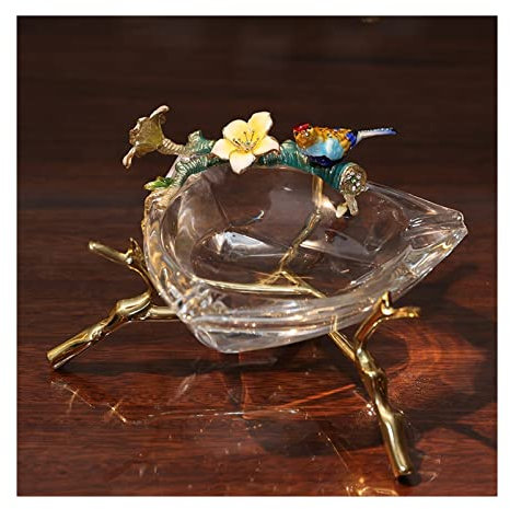 NZPOST Cenicero Moderno de latón, Mesa de Centro Triangular de Cristal, Cenicero, decoración de Mesa para Sala de Estar, Cenicero para Sala de té y Estudio