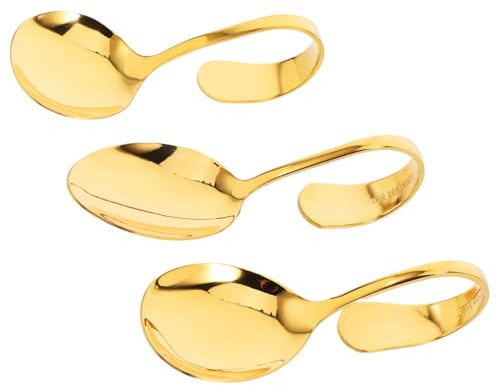 JEWEDECO 3pezzi Cucchiai Inossidabile Curvi Per Cucchiai Per Buffet Sushi e Antipasti Design e