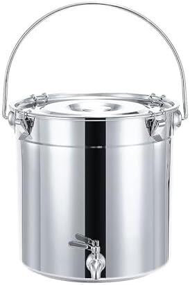 Rostfri mjölkkanna soppterrin - Soppterrin med lock 201 Soppterrin i rostfritt stål/förseglad terrin/transportterrin Vinterrin med kran(20 * 20cm(7L))
