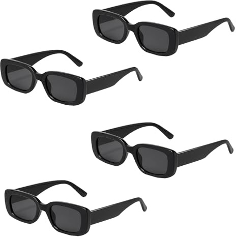 Huybaa 4 Pièces Lunettes de Soleil pour Hommes, Lunettes de Soleil Vintage Damen
