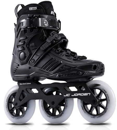 JC JORDEN Inline Skates for Women Men, 3 Wheels 110mm Roller Skates Blades with Durable Outer Shell, Outdoor Professional Fitness Speed Racing Skates with Metal Frame for Adults Unisex