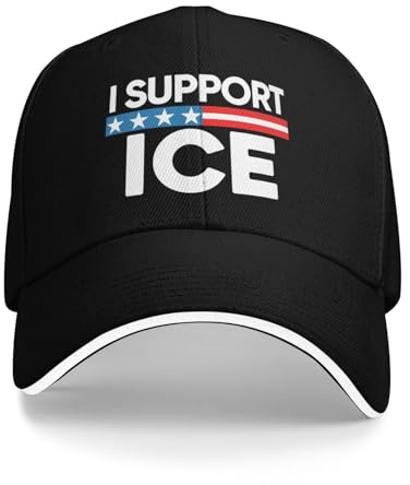 KWQDOZF Support Ice Hat I Stand with Ice Hat Cappellino da Camionista per Uomo e Donna, Nero