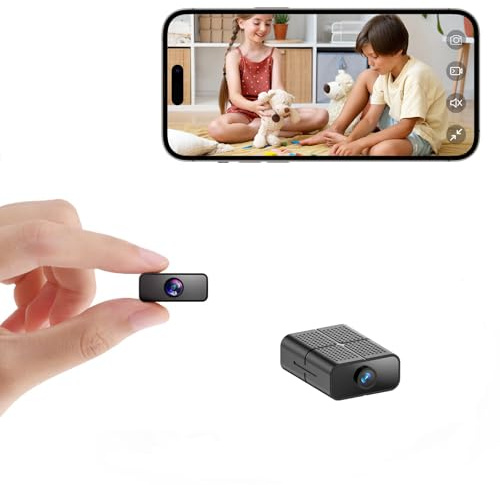 XNJ Mini Kamera, 4K HD Überwachungskamera Innen, 2,4/5 GHz WLAN innenkamera mit akku, Bewegungserkennung, Remote Viewing für Sicherheit mit APP