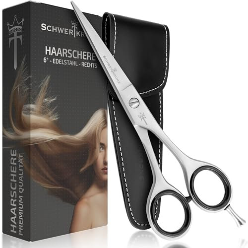 SCHWERTKRONE® Haarschneideschere für Rechtshänder Edelstahl [MADE IN GERMANY] - Friseurschere Haarschere - Schere zum Haare schneiden - Hair Cutting Barber Scissors - Friseur Schere - Ausdünnschere