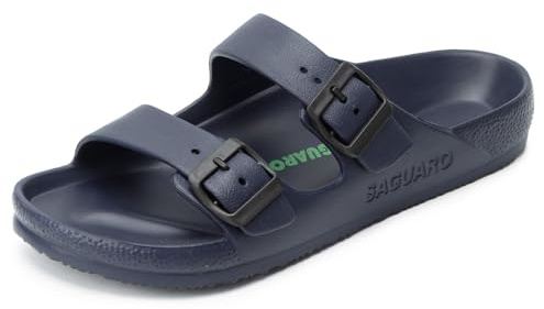 SAGUARO EVA Claquettes Été Femme Pantoufles Légère Homme Chaussons Bleu Foncé 37 EU