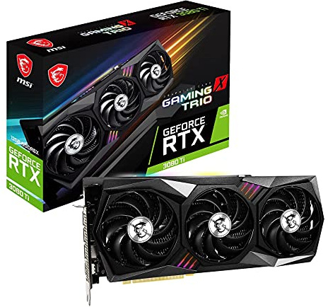 MSI gaming GeForce RTX 3080 Ti X Trio 12G Computer Graphics Card 12GB GDDR6X 320-Bit HDMI/DP NVLink Torx Fan 3 Ampere Architecture OC, NVIDIA GPU