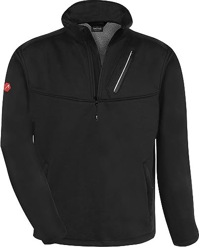 ACE Handyman Arbeits-Pullover - warmes Fleece-Futter & Reißverschluss - Pulli für die Arbeit - 35% Baumwolle - Schwarz - XXL