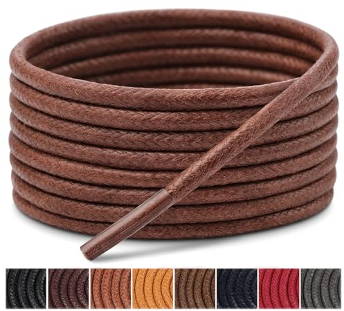 Handshop 3 Pairs Dress Shoe Laces|Thin Round Waxed Shoelaces|15 Colors in 60cm-160cm