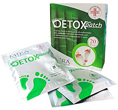 Cerotti detox piedi confezzione da 20 adesivi,vitamine C, e polvere tormalina e bambu,aiuta sonno e stress