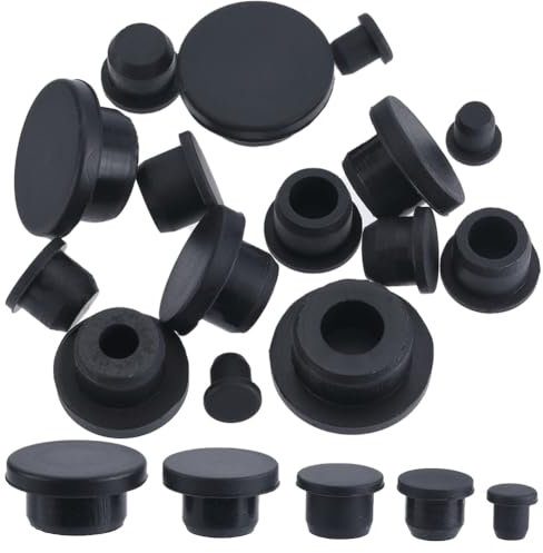 GORGECRAFT 20 Stück 5 Größen Silikon-Lochstopfen Schwarzer Gummi Rund Wasserdicht Knopf Rohrendabdeckung Weich Flexibel Stopfen Möbelzubehör Passend Für Flaschenrohre Mit 7.5-21 mm Innendurchmesser