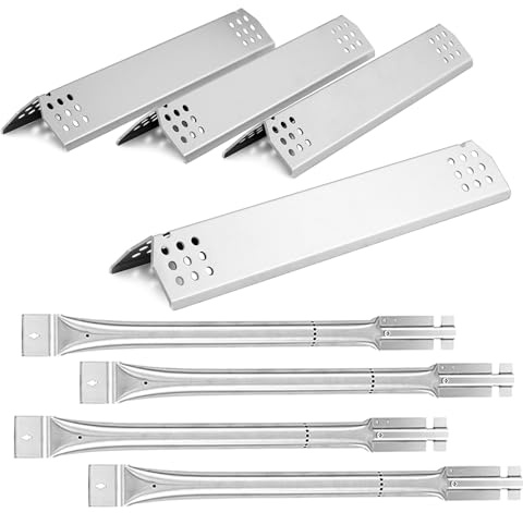 Charbrofire 780-0832C Heat Plates Burner Grill Replacement Parts for NXR Grill Parts NXR 780-0832C Stainless Steel Heat Shield Burner Tube 4 Pieces