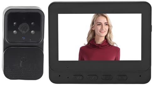 Fockety 1080P Digital Door Viewer, 2 Way Talk LCD Screen Monitor 2.4GHz WiFi Smart Peephole Camera with Color Night Vision, Motion Detection, Peephole Viewer Video Doorbell