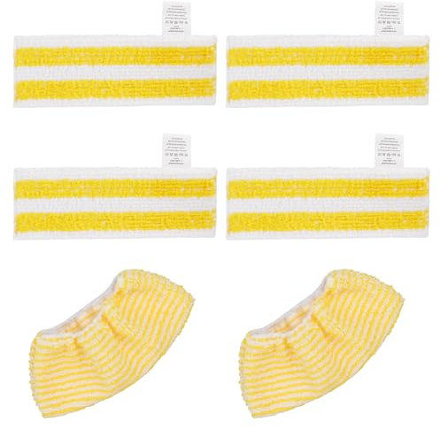 GreeSuit 6 Stück Ersatz-Mikrofaser Tuchset kompatibel für Kärcher easyfix SC 1, SC 2, SC 3, SC 4, SC 5 Dampfreiniger, 4 Bodendüse und 2 die Handdüse