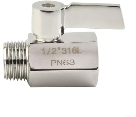 Vanne d'arrêt pour pommeau de douche à main, 1/2 NPT, construction en acier inoxydable
