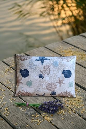 Natura – Cuscino per erbe aromatiche 50 x 34 cm con farro e 10 erbe per un sonno tranquillo | cotone biologico | marinaio | idea regalo