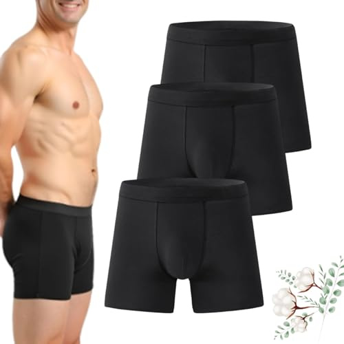 Octipa - Calzoncillos tipo bóxer para incontinencia para hombre, 3 unidades, ultra absorbentes, lavables, a prueba de fugas, reutilizables (3 unidades, L)