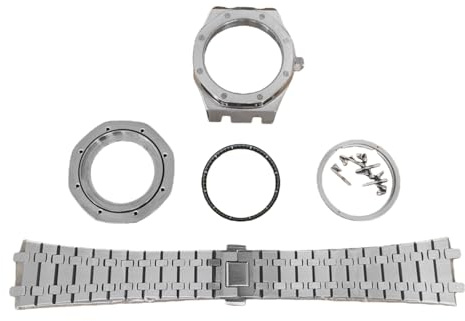 ROUREOX Kit Mod Montre 41mm Boîtier Octogonal Acier INOX Bracelet Intégré, Saphir Mouvement NH35 NH36 pour AP Royal Oak - 5