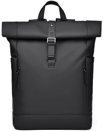 FANDARE Zaino Casual Moda con Stampa a Rombi Capiente e Impermeabile Design Avvolgente in Alto e Schienale Traspirante per Viaggi Università Sport e Uso Quotidiano Nero B