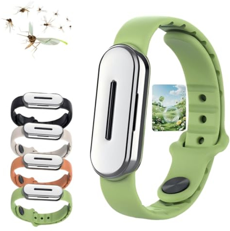 Långvarigt 90-dagars myggavvisande armband, växtextraherat kraftfullt skydd, justerbart (14-20 cm) armband, fri från borttagning, vattentät och svettbeständig, lämplig för vuxna och barn (grön, B)