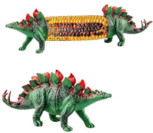 Dinosaurie majskolvshållare, 2026 nya spetsar rolig nyhet majs med rostfritt stål på kolven plektrum för grillfest matbord tillbehör för hemmakök, A01