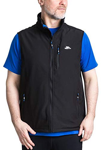 Trespass Vassus, Black, L, Winddichte Softshellweste für Herren, Large, Schwarz