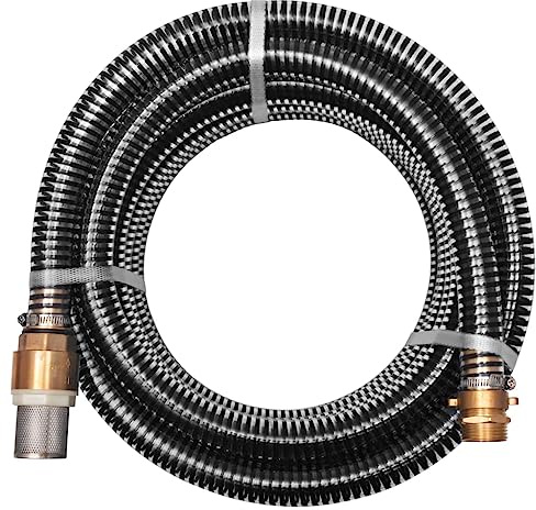 Tuyau d aspiration avec raccords en laiton 7 m 25 mm Noir