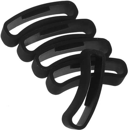 Kompatibel med Core ersättningsfäste gummi klockring gummiklocka armband anslutningsslinga klockring fästrem klockarmband spännring (5 stycken) svart