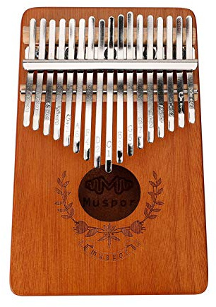 Alnicov Kalimba 17 Keys with Study Instruction and Tune Hammer,Portable Mbira Mahogany Finger Piano,for Kids, Woman and Man (Brown)