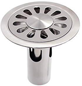 Scarico rotondo a pavimento per acque profonde, 100 mm x 100 mm, in acciaio inox spazzolato, scarico a pavimento per bagno, WC, cucina, lavanderia, giardino