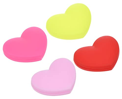 PATIKIL Tennis Vibration Amortisseur, 4 Paquet Forme Coeur Silicone Absorbeur Chocs Raquette Corde Amortissement pour Tennis Racquet, Jaune, Pâle Rose, Rouge, Rose