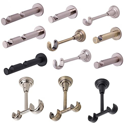 MDEKOR Deckenträger 1-läufig Schwarz Matt Deckenhalter mit Metallmontageplatte für Gardinenstange 19 mm Abstand kürzbar