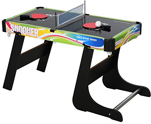 HOMCOM 4 in 1 Multi Game Table Fold Mini Hockey Football Pool Table Tennis | Billiards, Folding, for Play Fun, 86.5 L x 43.5 W x 64 H cm