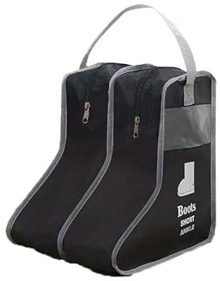 BSLVWG Boot Storage Bags - Dustproof Portable Shoe Sleeves for Tall & Short Boots - Transparent Window, Travel, Hunting, Hiking, Fishing, Men & Women (Black, Short)